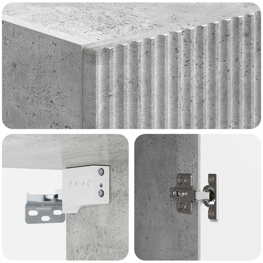 Ensemble de Meubles 2 pcs Gris béton 33 x 34,5 x 87 cm - 8