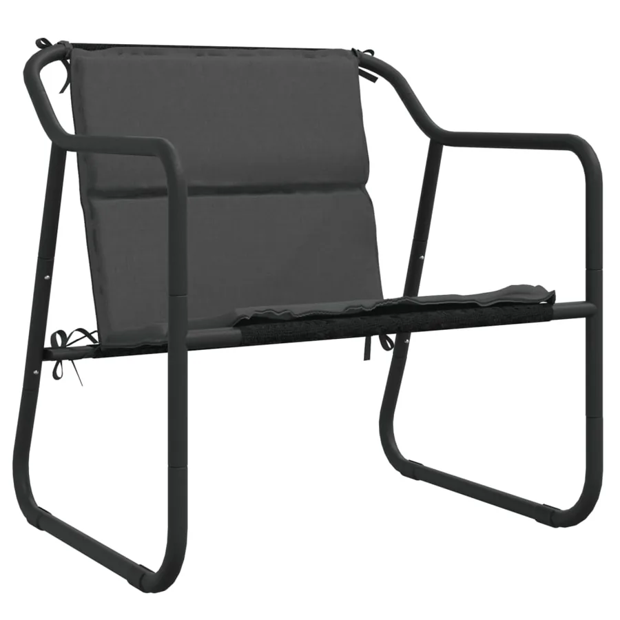 Salon de jardin avec coussins 4 pcs anthracite acier - 6