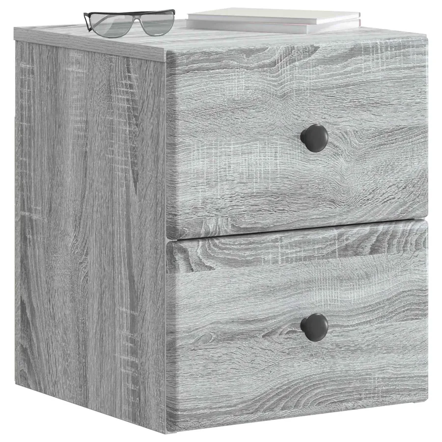 Cabinet de chevet mural Sonoma gris 34,5 x 33 x 40 cm - 3