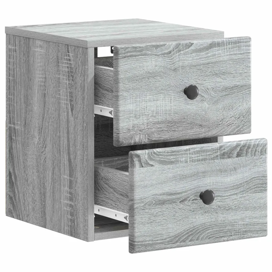 Cabinet de chevet mural Sonoma gris 34,5 x 33 x 40 cm - 4
