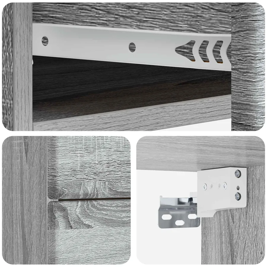 Cabinet de chevet mural Sonoma gris 34,5 x 33 x 40 cm - 8
