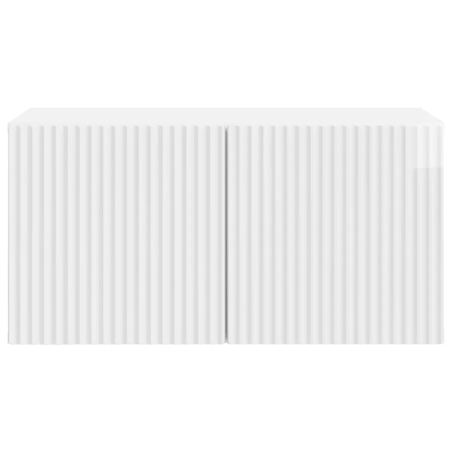 Meuble TV mural Montage mural Blanc brillant 59,5 x 31 x 30 cm - 6