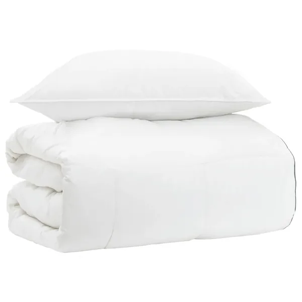 Ensemble de Duvet Blanc 135 x 200 cm Coton, Bambou, Polyester