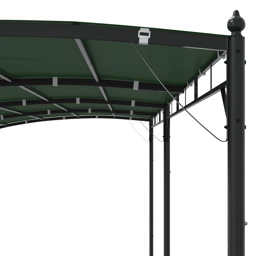 Pavillon 6 x 3 x 2,55 m Vert Acier enduit de poudre et tissu - 5