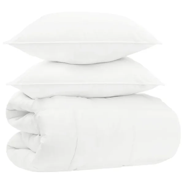Ensemble de couette Blanc 200 x 240 cm Coton, Bambou, Polyester