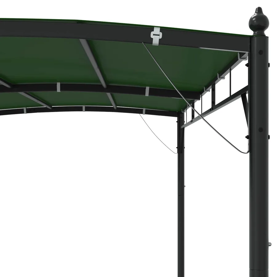 Pavillon 3 x 3 x 2,55 m Vert Acier enduit de poudre et tissu - 5
