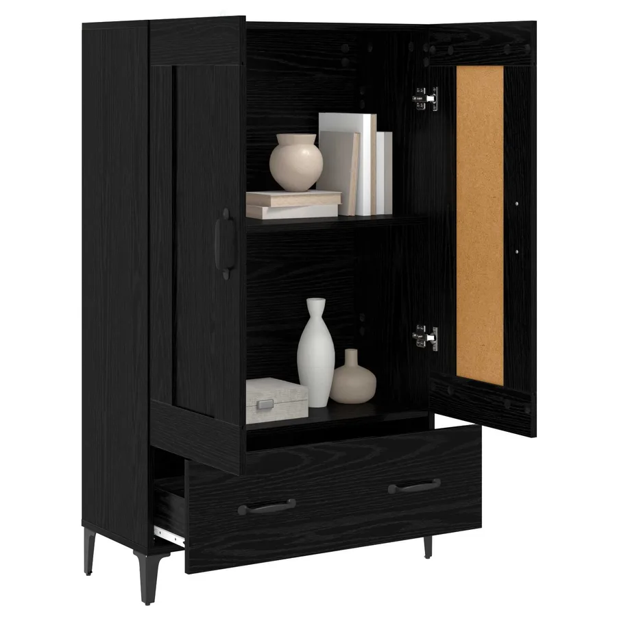 Haut Armoire Chêne noir 70 x 31 x 115 cm Bois d'ingénierie - 2