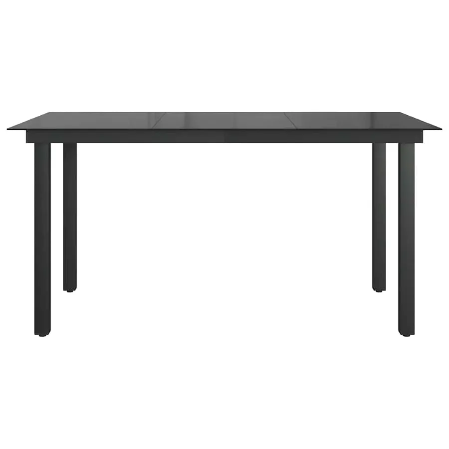 Table de jardin Noir 150x90x74 cm Aluminium et verre - 5