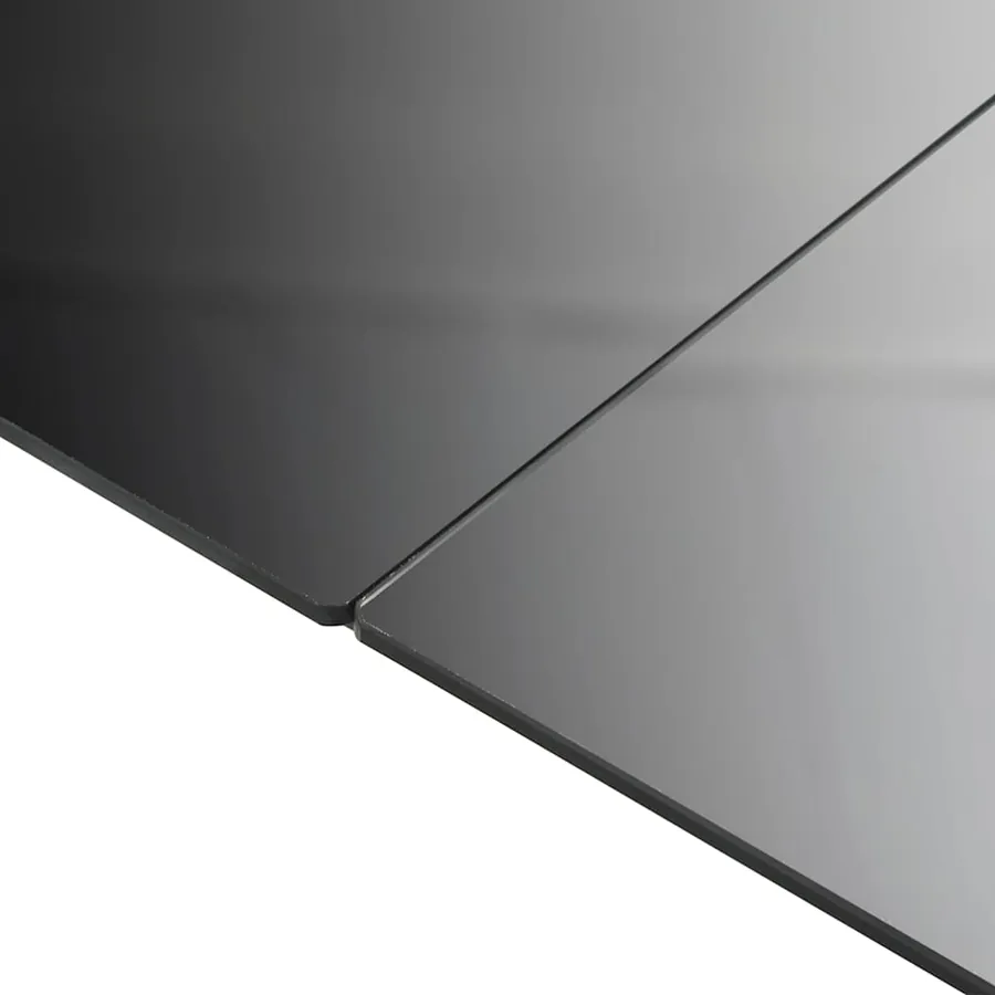 Table de jardin Noir 150x90x74 cm Aluminium et verre - 7