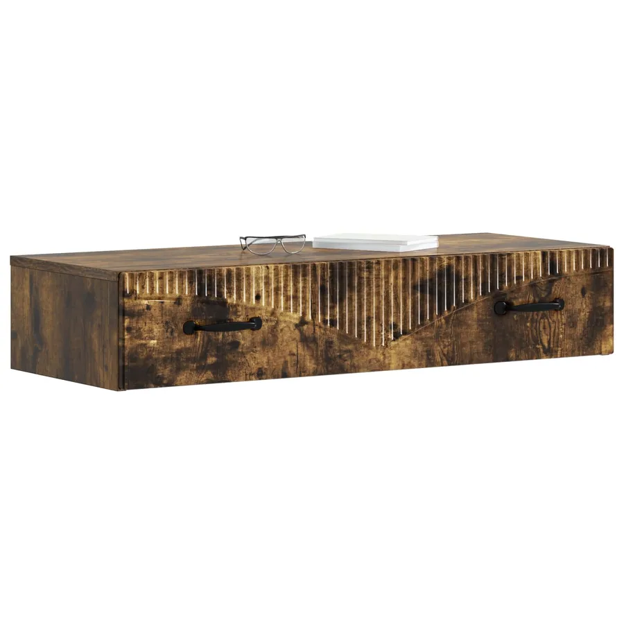 Table d'appoint murale Chêne fumé 87,5 x 34,5 x 17 cm - 3