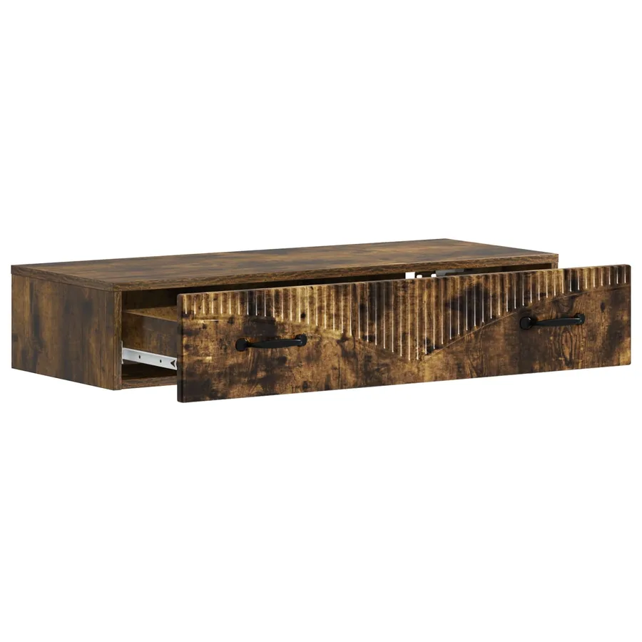 Table d'appoint murale Chêne fumé 87,5 x 34,5 x 17 cm - 4