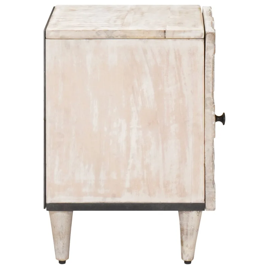 Cabinet de chevet 2 pcs Blanc 40 x 33,5 x 46 cm - 4