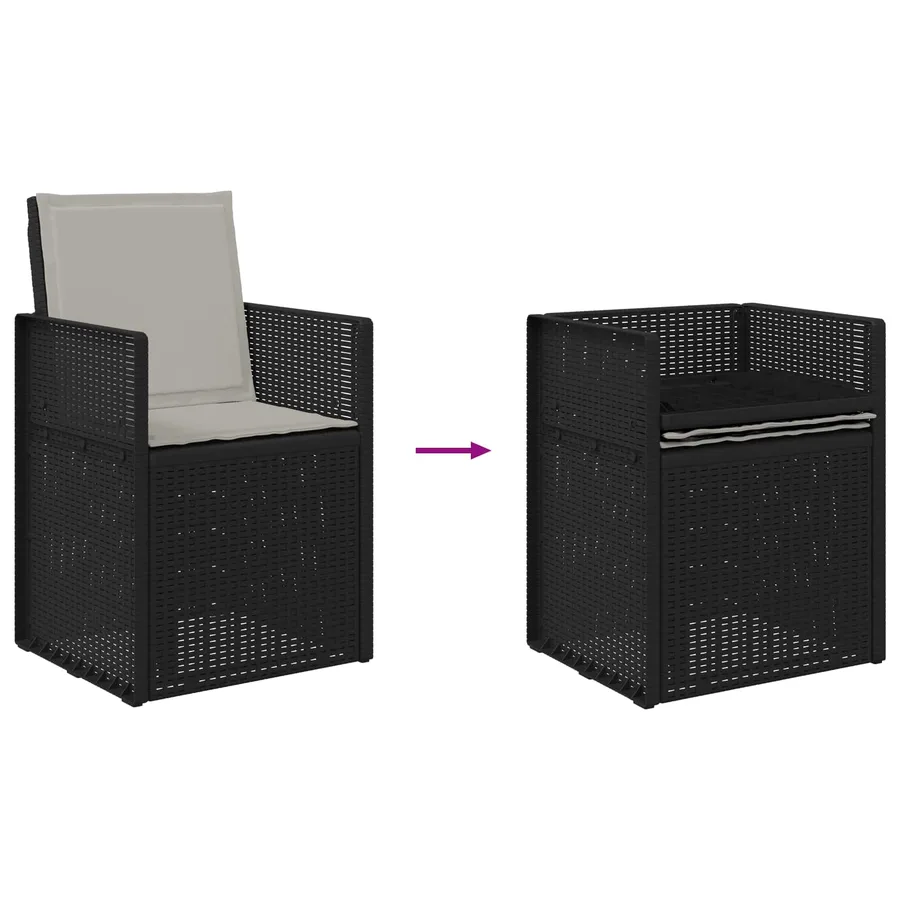 Chaises de jardin salle à manger 2 pcs Anthracite et Gris clair - 9