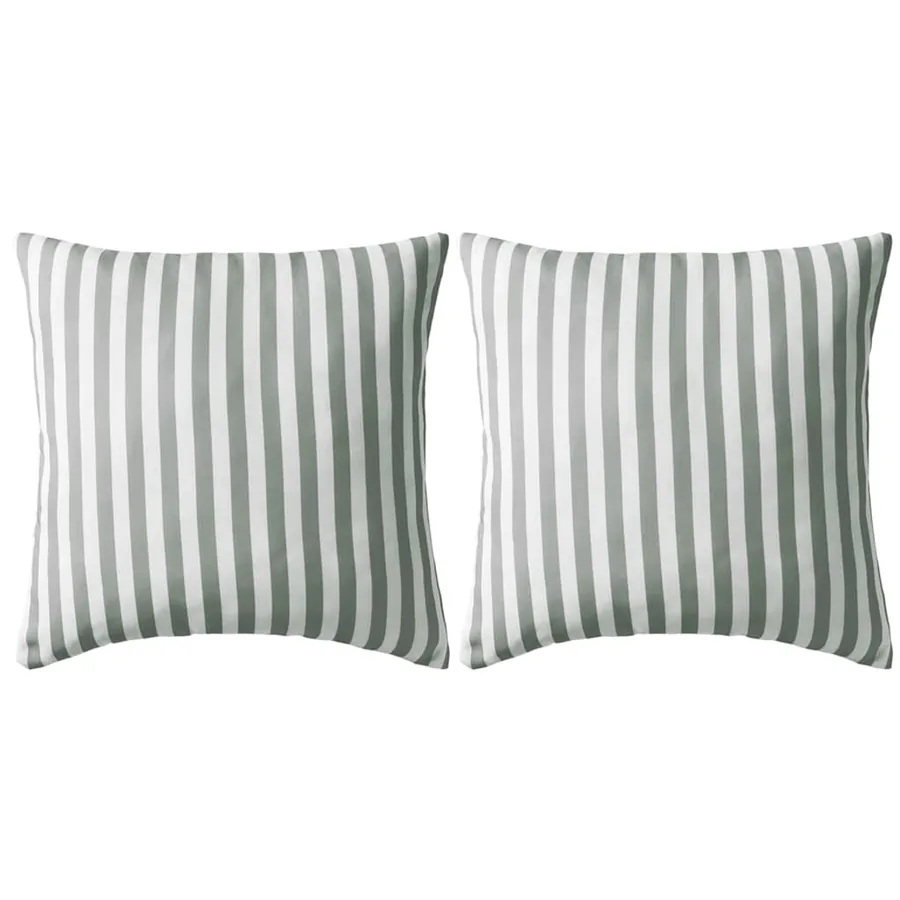Oreiller d'extérieur lot de 2 Impression rayure 45 x 45 cm Gris