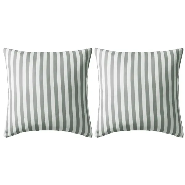 Oreiller d'extérieur lot de 2 Impression rayure 45 x 45 cm Gris