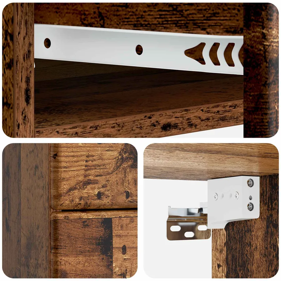 Cabinet de chevet mural 2 pcs Bois ancien 34,5 x 33 x 40 cm - 10