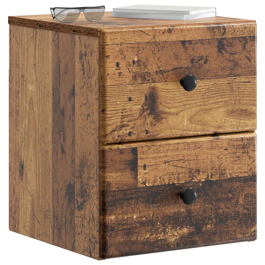 Cabinet de chevet mural 2 pcs Bois ancien 34,5 x 33 x 40 cm - 3