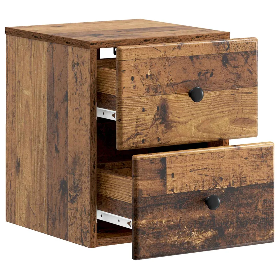 Cabinet de chevet mural 2 pcs Bois ancien 34,5 x 33 x 40 cm - 6