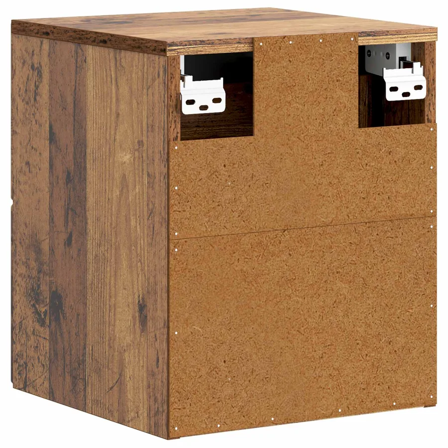 Cabinet de chevet mural 2 pcs Bois ancien 34,5 x 33 x 40 cm - 9