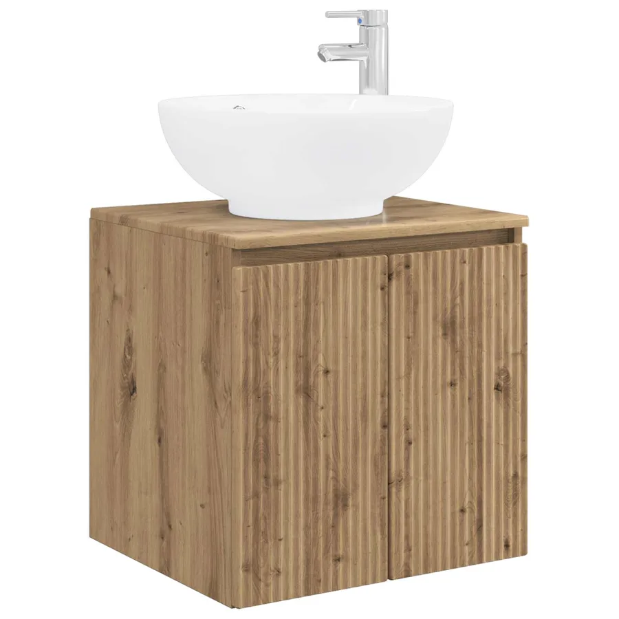 Vanité de lavabo mural Chêne artisanal 49,5 x 44,5 x 65 cm - 2