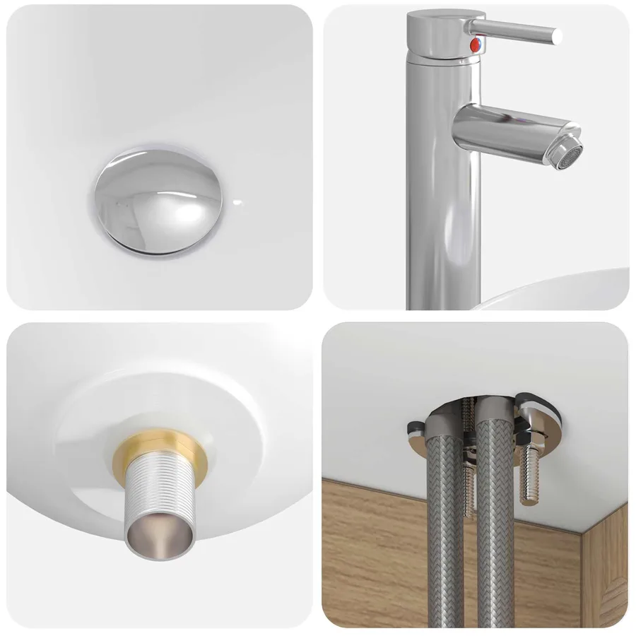 Vanité de lavabo mural Chêne artisanal 49,5 x 44,5 x 65 cm - 7