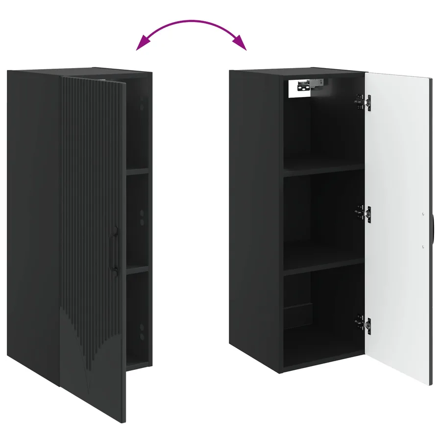 Armoire Murale Noir 33 x 34,5 x 90 cm Bois d'ingénierie - 8