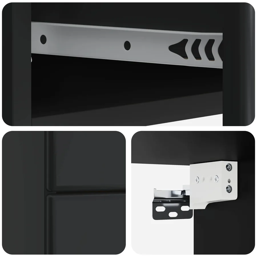 Cabinet de chevet mural 2 pcs Noir 34,5 x 33 x 40 cm - 8