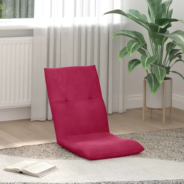 Fauteuil de sol ajustable Bordeaux Velours