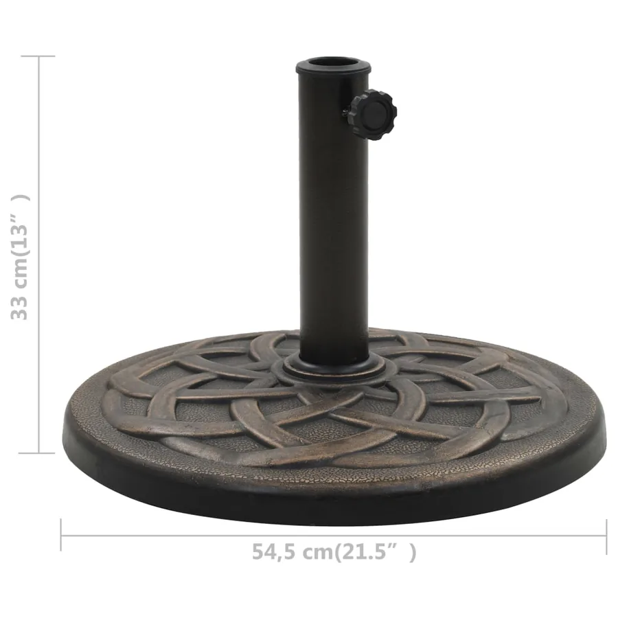 Socle rond de parasol Polyrésine 19 kg Bronze - 6