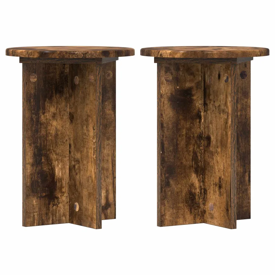 Support de Plante 2 pcs Chêne fumé Ø29,5 x 40 cm - 2