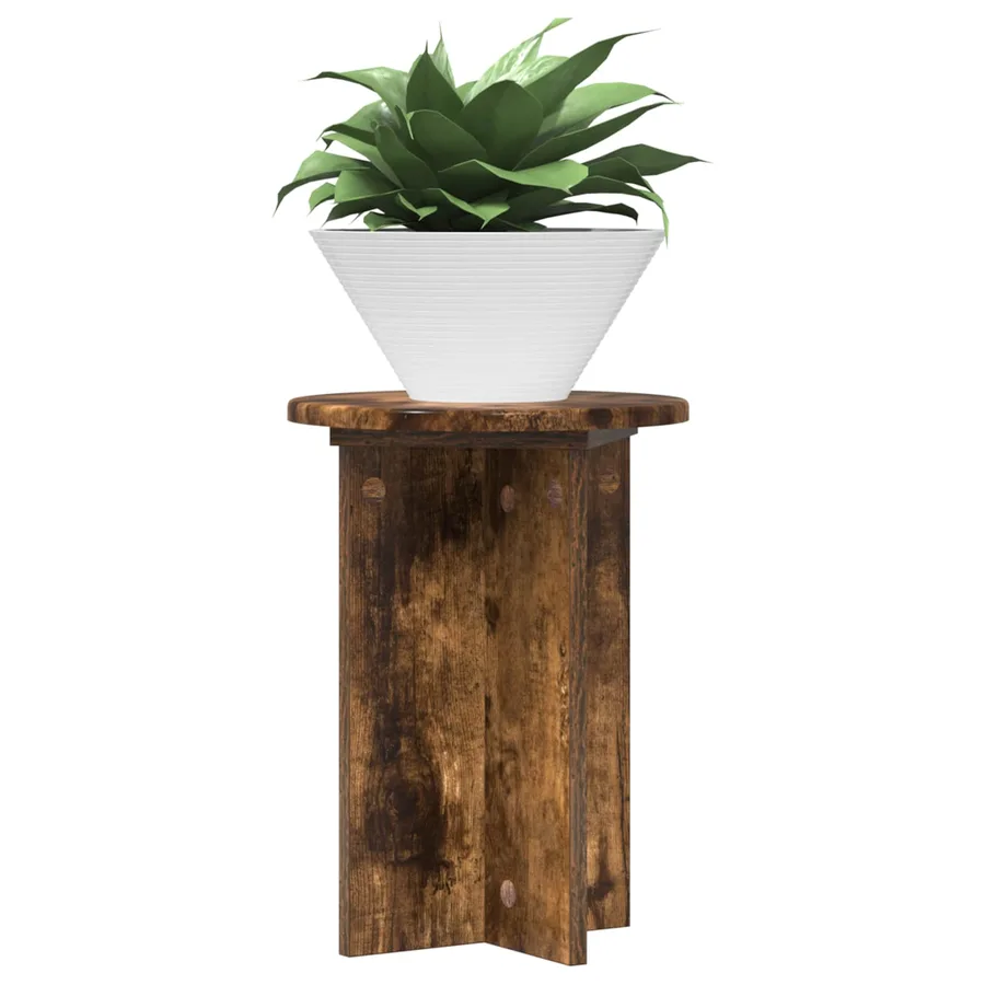 Support de Plante 2 pcs Chêne fumé Ø29,5 x 40 cm - 3