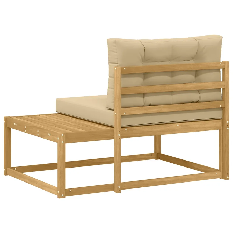 Canapé d'extérieur en bout Blanc 115 x 83 x 73 cm Polyester - 5