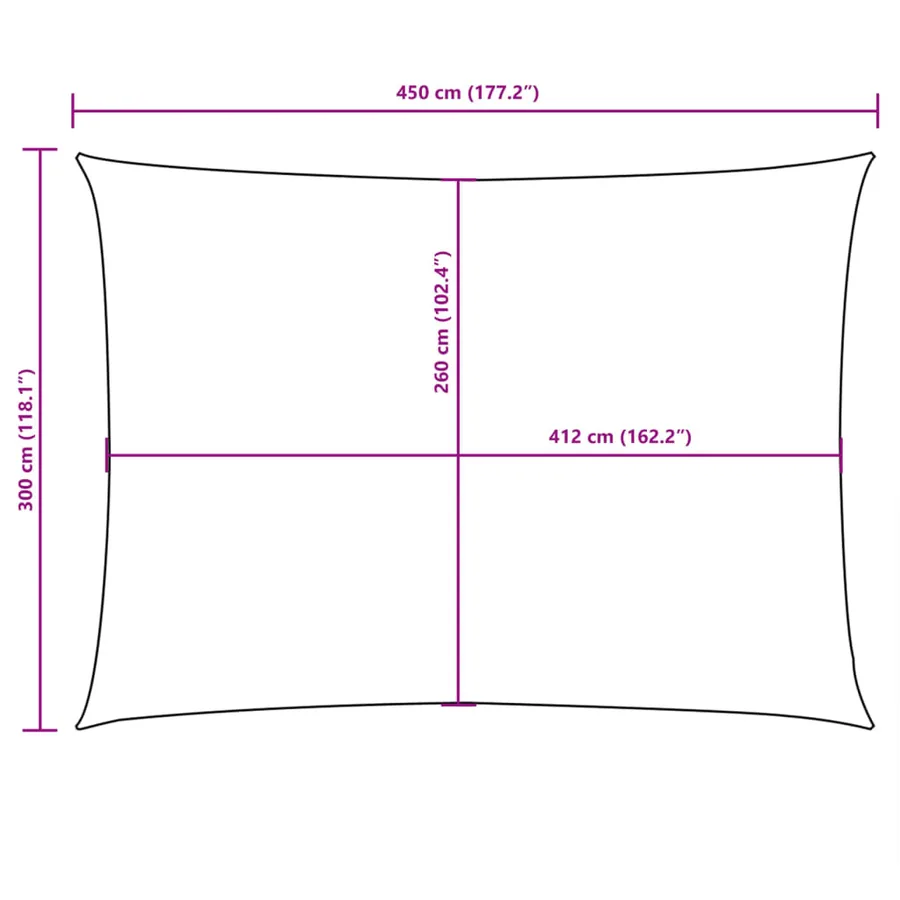 Voile de parasol tissu oxford rectangulaire 3x4,5 m marron - 10