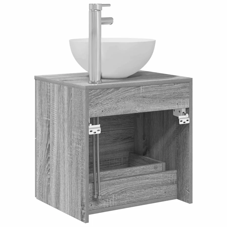 Vanité de lavabo mural Sonoma gris 49,5 x 41 x 64,5 cm - 5