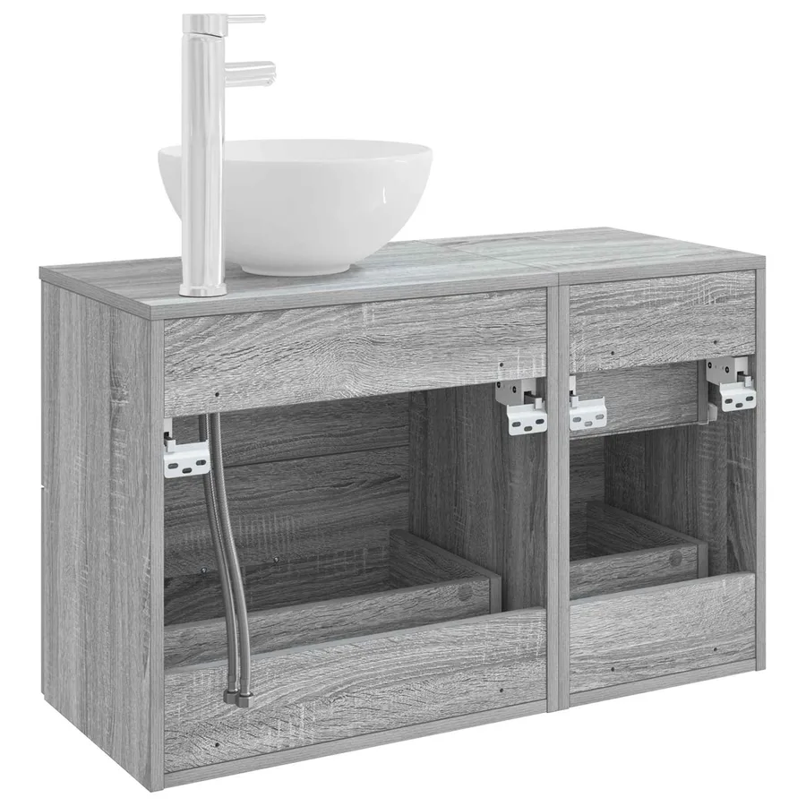 Ensemble de mobilier de salle de bain 2 pcs Sonoma gris - 5