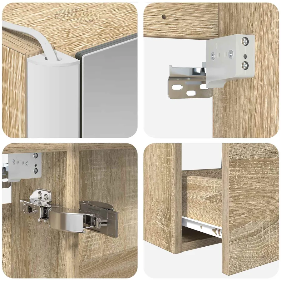 Ensemble de mobilier de salle de bain 5 pcs Chêne Sonoma - 9