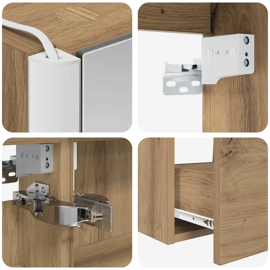 Ensemble de mobilier de salle de bain 5 pc Chêne artisanal - 9