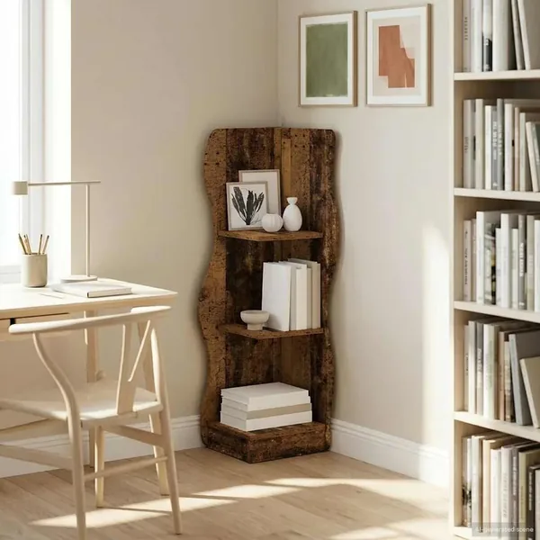 Étagère d'angle Bois ancien 34 x 33 x 102 cm Bois d'ingénierie