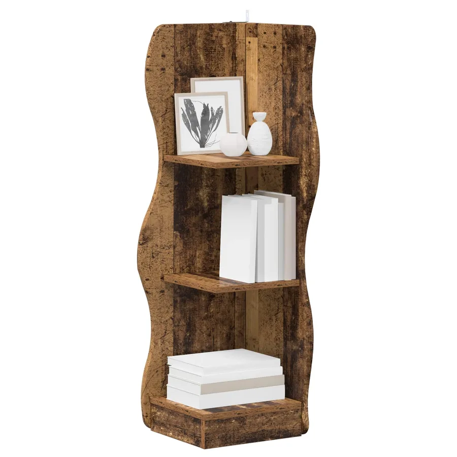 Étagère d'angle Bois ancien 34 x 33 x 102 cm Bois d'ingénierie - 3