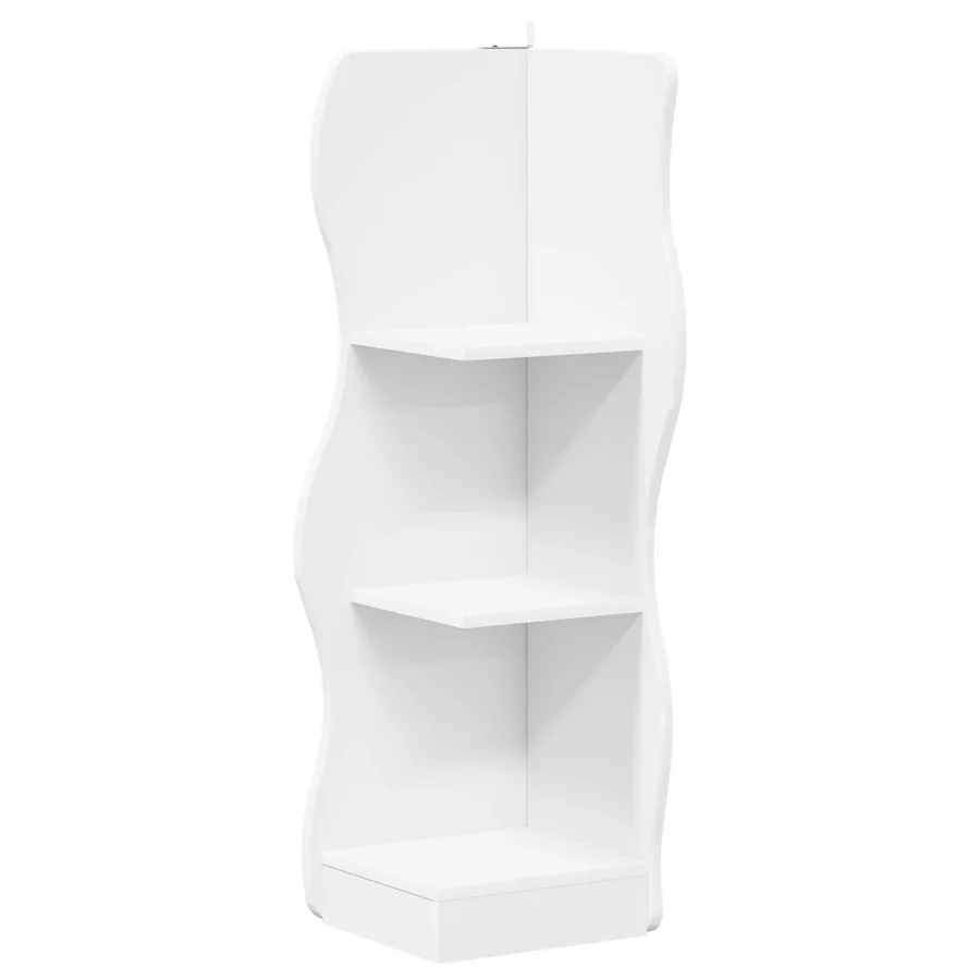 Étagère d'angle Blanc 34 x 33 x 102 cm Bois d'ingénierie - 2