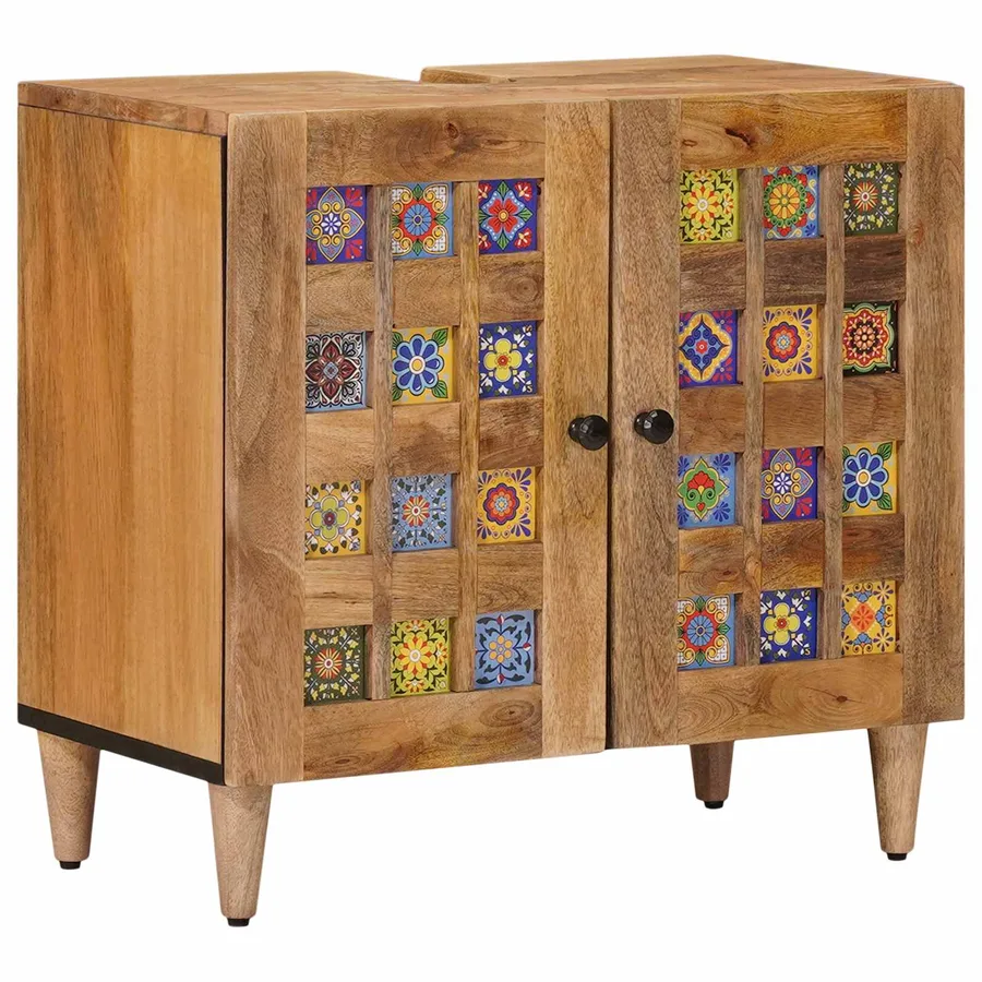 Ensemble de mobilier de salle de bain avec tiroir 4 pcs Naturel - 3