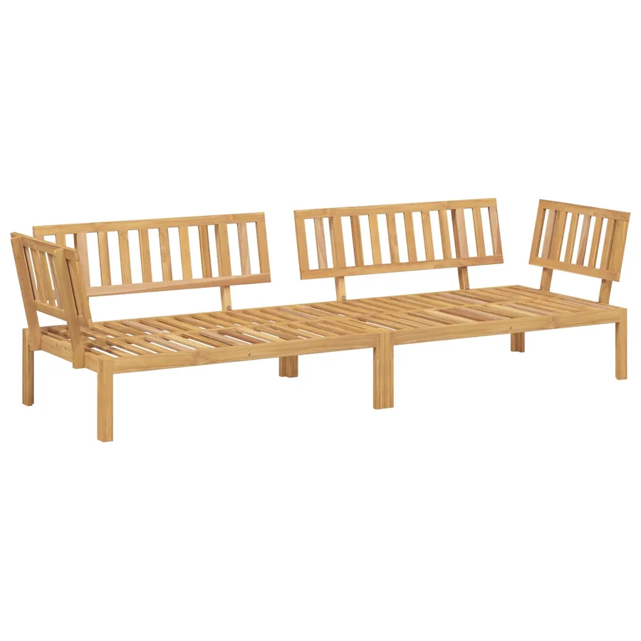 Ensemble de Canapés Uni 2 pcs Taupe Bois d'Acacia Massif - 3