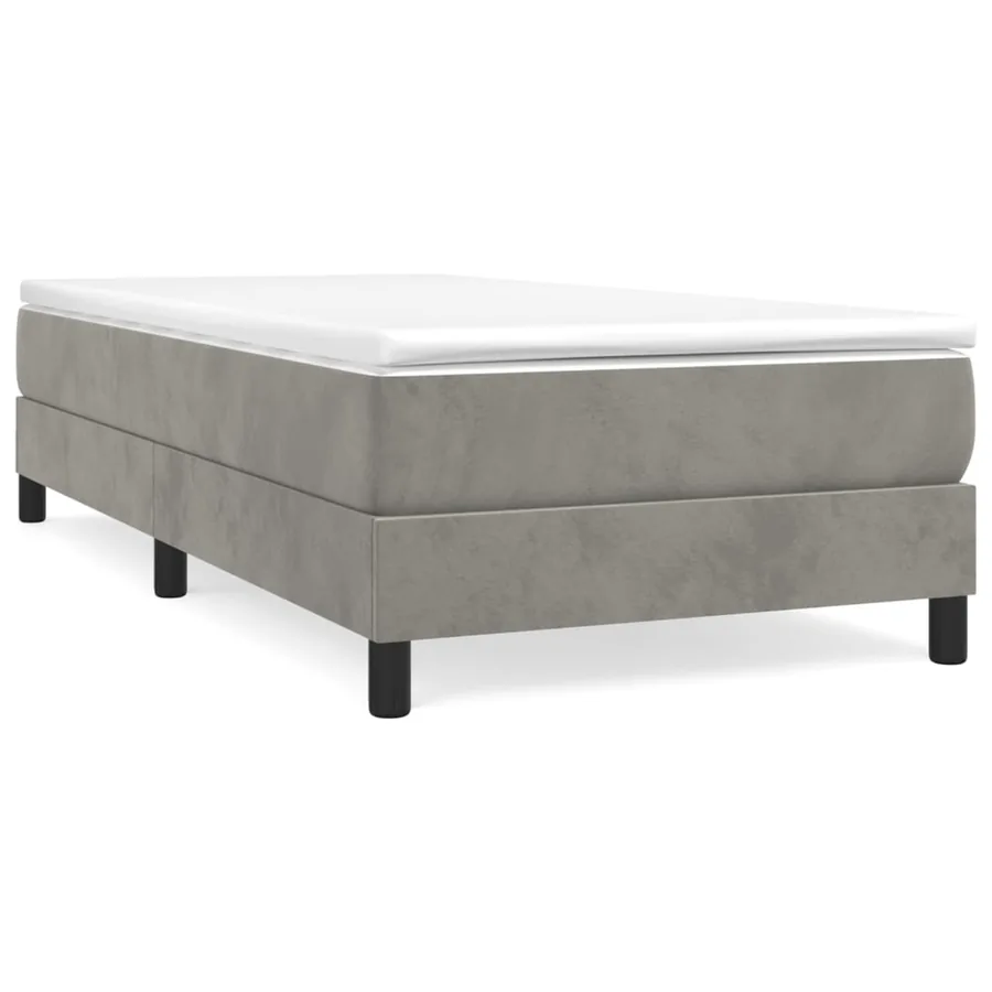Sommier à lattes de lit et matelas Gris clair 100x200cm Velours - 2