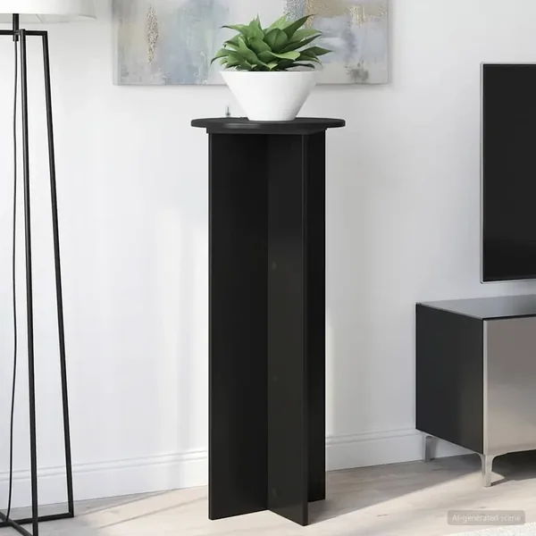 Support de Plante 2 pcs Noir Ø40 x 100 cm Bois d'ingénierie