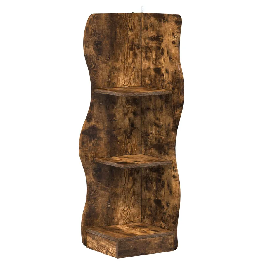 Étagère d'angle Chêne fumé 34 x 33 x 102 cm Bois d'ingénierie - 2