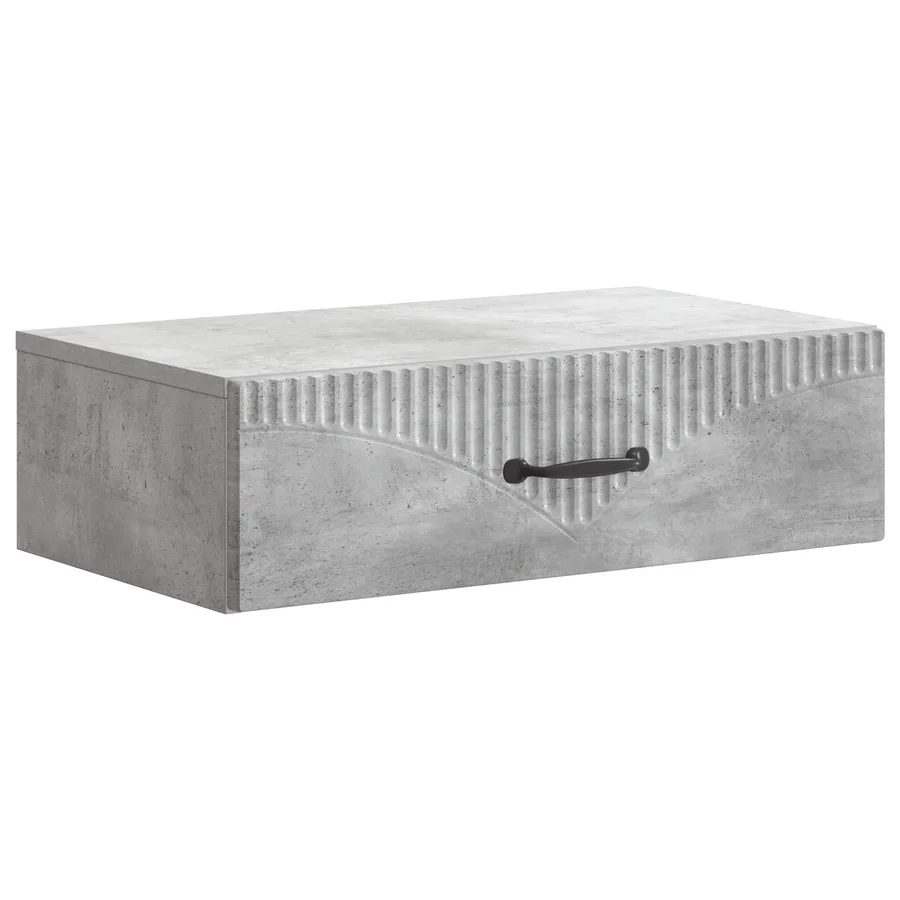 Table d'appoint murale Gris béton 59 x 34,5 x 17 cm - 2