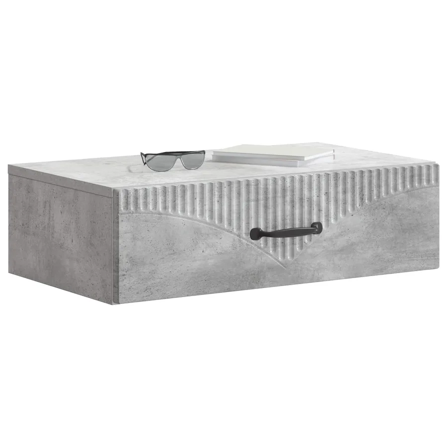 Table d'appoint murale Gris béton 59 x 34,5 x 17 cm - 3