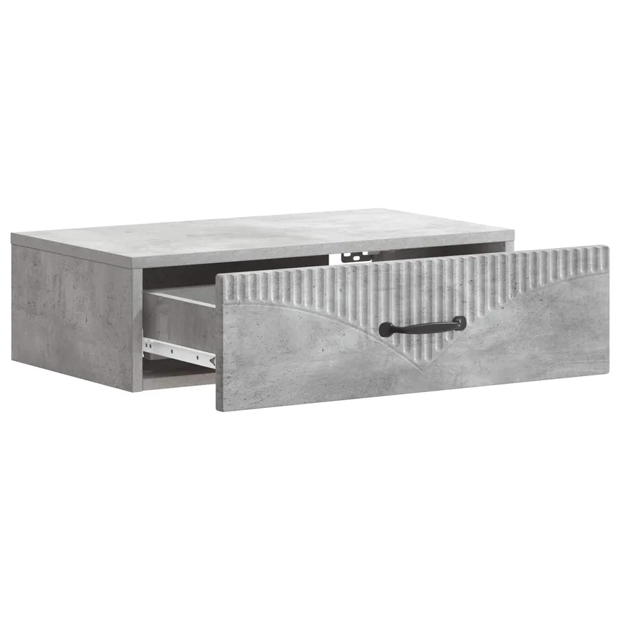 Table d'appoint murale Gris béton 59 x 34,5 x 17 cm - 4