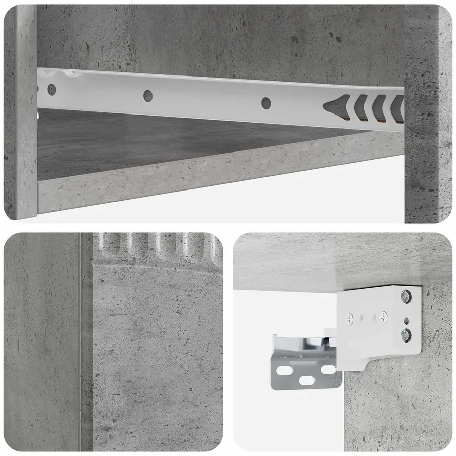 Table d'appoint murale Gris béton 59 x 34,5 x 17 cm - 8