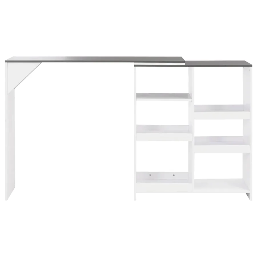 Table de bar avec tablette amovible Blanc 138x39x110 cm - 2